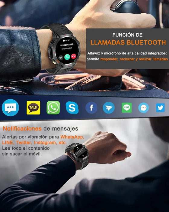 SMARTWATCH RELOJ INTELIGENTE HOMBRE GPS LLAMADA BLUETOOTH NEGRO DEPORTIVO SILICONAS NEGRO NEGRO GRADO B