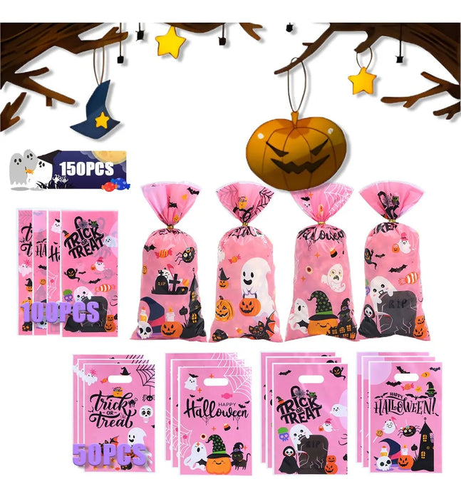 bolsas ecolagicas dulceros calabaza halloween regalo 150 pcs