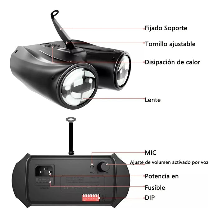 Luces Dj Para Fiesta Laser 128 Led Proyeccion escenario Rgb GRADO B