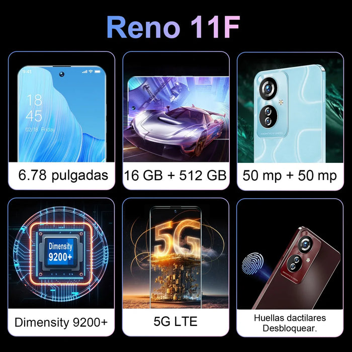 EL MÃ¡S POPULARES SMARTPHONE VOVE RENO 11F DUAL SIM 512G+16GB RAM BATERÃ­A DE LARGA DURACIÃ³N TELEFONO SUPPORA 5G RED EL ÃŠLTIMO CELULAR ANDROID14 GLOBAL TERRACOTA GRADO B