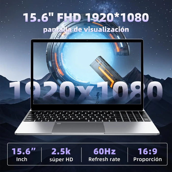 LAPTOP 15.6  8GB RAM 256GB SSD WIN 11 N5095 1080P+RATON GRADO A