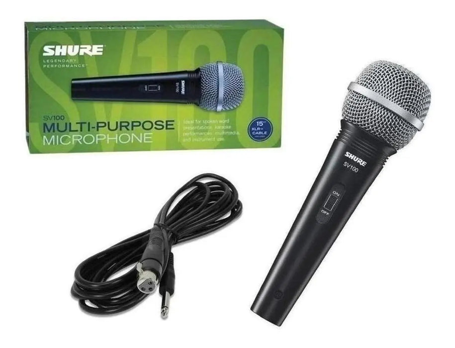 SV100 SHURE MICROFONO XLR-QTR COLOR NEGRO/PLATEADO GRADO B