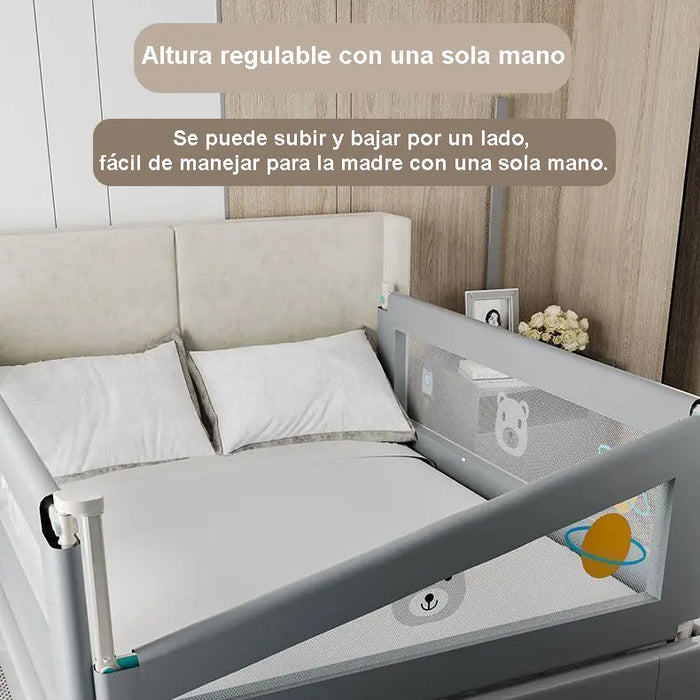 BARANDALES BARRERA PROTECTOR CAMA BEBE NO NECE TALADRAR 1,8 GRADO B
