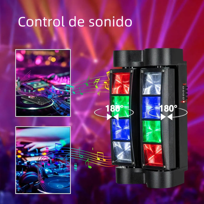 mini spider Rgbw 4 en 1 efectos luz 8x3w dmx512 led luces GRADO B