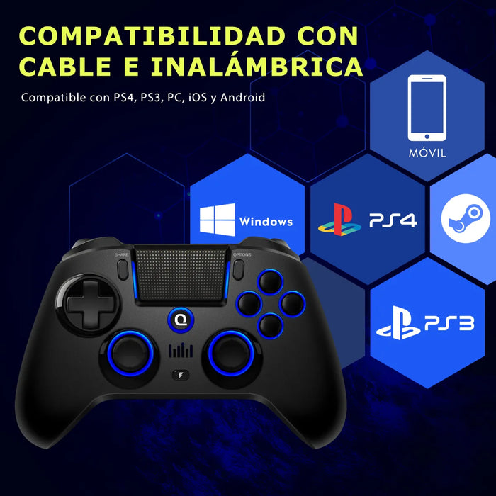 Control Inalámbrico QRD Spark N5 con Efecto Hall PS4, PS3, PC, iOS, Android, TV y Steam Deck
