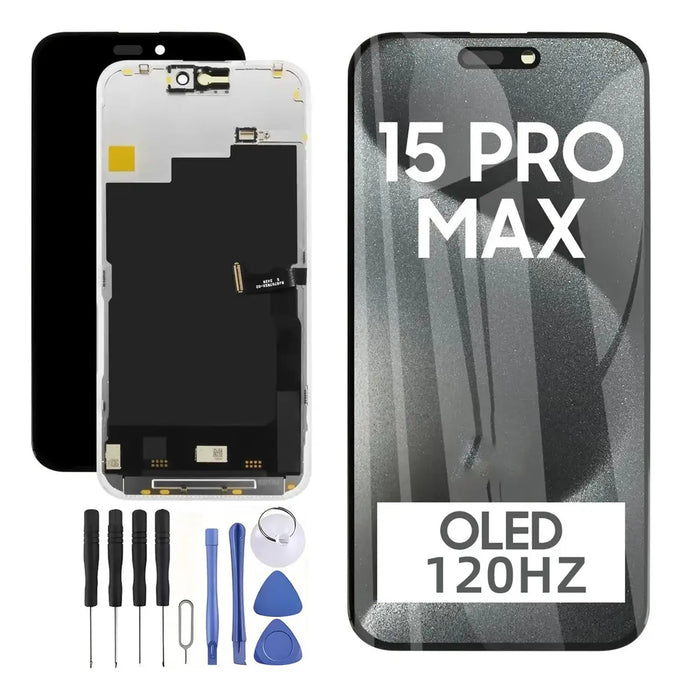Pantalla Para iPhone 15 Pro Max Oled Soft 120hz Soporta Ic Negro GRADO B