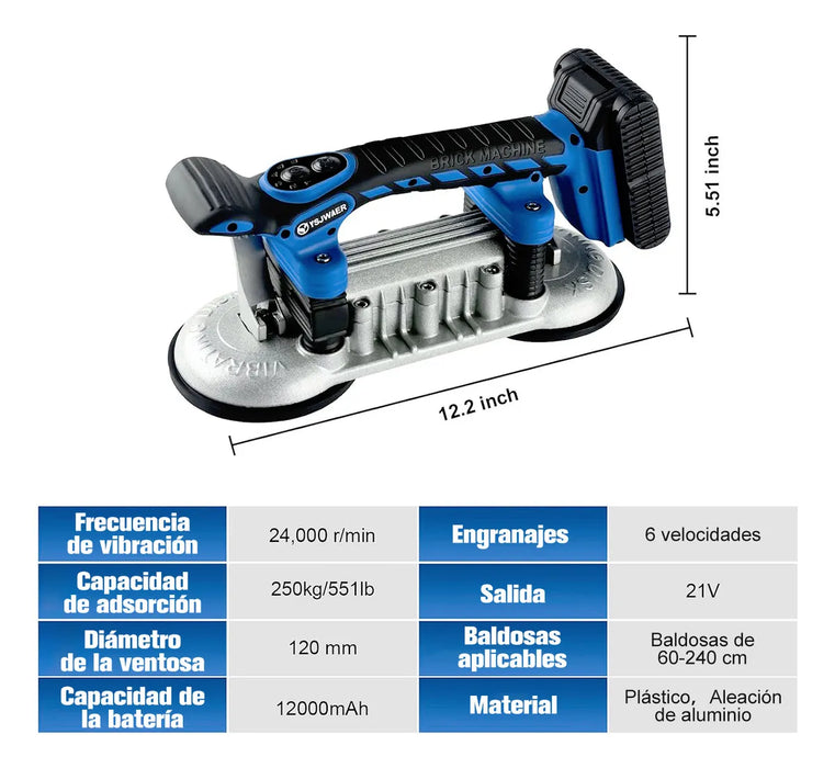 Vibrador de Azulejo Digital | Alta Potencia Portátil | Kit con 2 Baterías | Grado B ✨