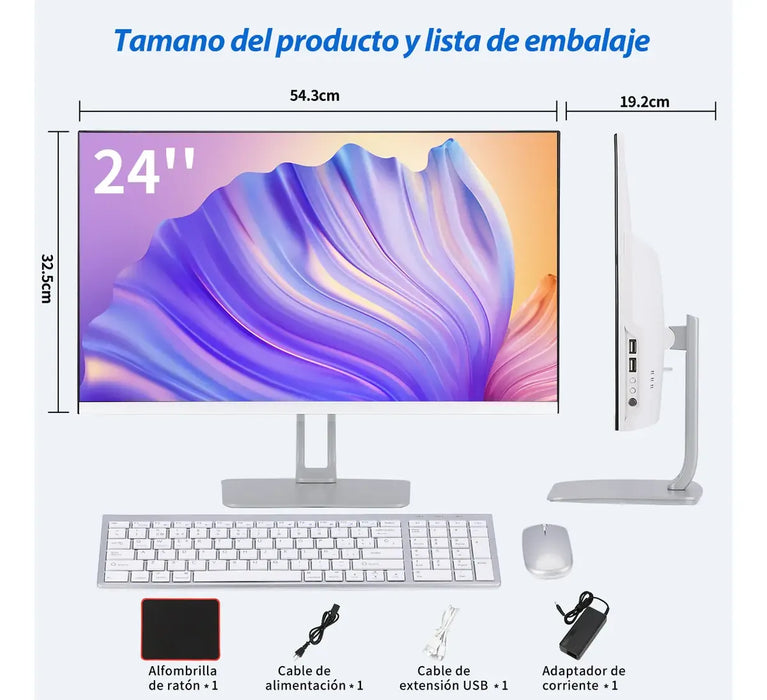 PC DE ESCRITORIO TODO EN UNO DE 24'' INTEL CORE I5 W10 NUEVO  GRADO B