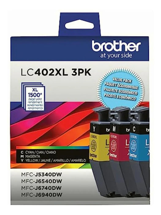 BROTHER LC402XL PAQUETE DE 3 CARTUCHOS DE TINTA CIAN GRADO A