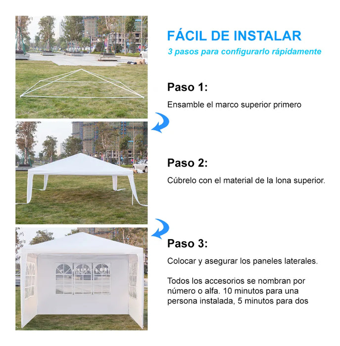 Carpa Impermeable De Tres Lados Con Tubos En Espiral  Karl GRADO B