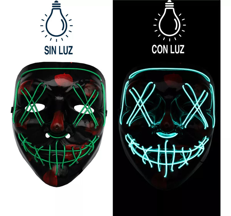 MASCARA CON LUZ LED DE 3 MODOS DE LA PURGA PARA HALLOWEEN