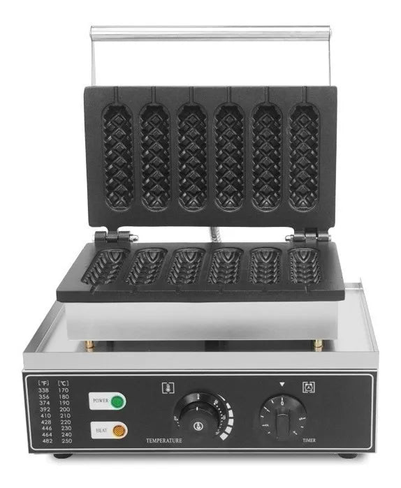Máquina Profesional para Gofres de Hot Dog y Banderillas | Acero Inoxidable | 1550W GRADO A