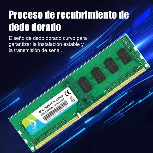 MEMORIA RAM DUOMEIQI DDR3-1066 UDIMM PC3-8500 VERDE 8G2X4G GRADO B