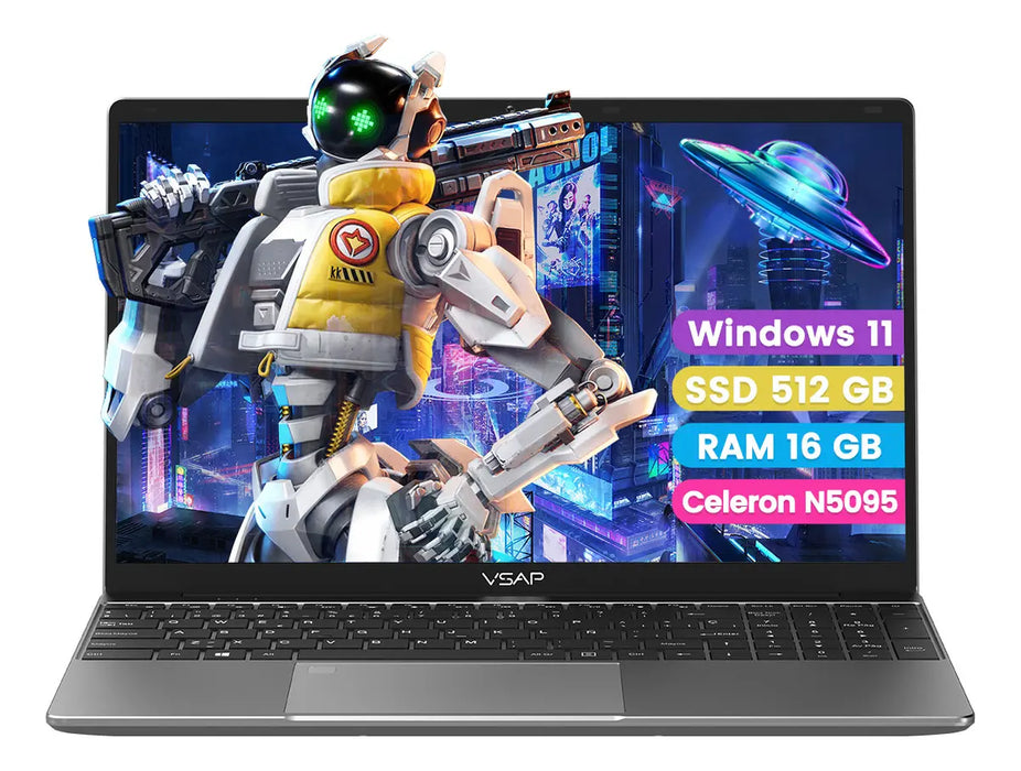 🔥 Laptop de Alto Rendimiento: 16GB RAM + 512GB SSD | Intel Celeron N5095 | Windows 11 P GRADO A📦💻