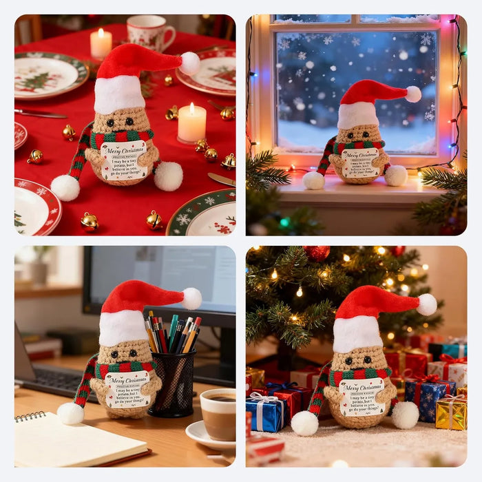 Muñeco Potato Navideños Felpa Tejida A Mano Decoración 3
