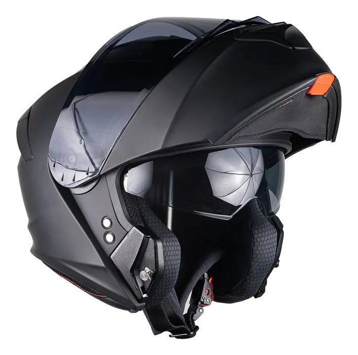 CASCO X-KOV TROOPER NEGRO MATE ABATIBLE ECE XL NEGRO LISA XL LISO GRADO A