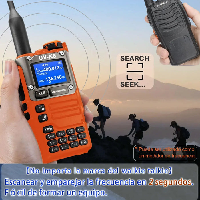 RADIO COMUNICADOR WOKITOKIS UHF/VHF METALICO DOBLE PTT USB C COLOR VERDE GRADO B