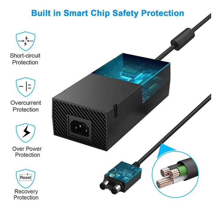 CARGADOR ADAPTADOR CON VENTILADOR  PARA XBOX ONE FUENTE POWER GRADO B