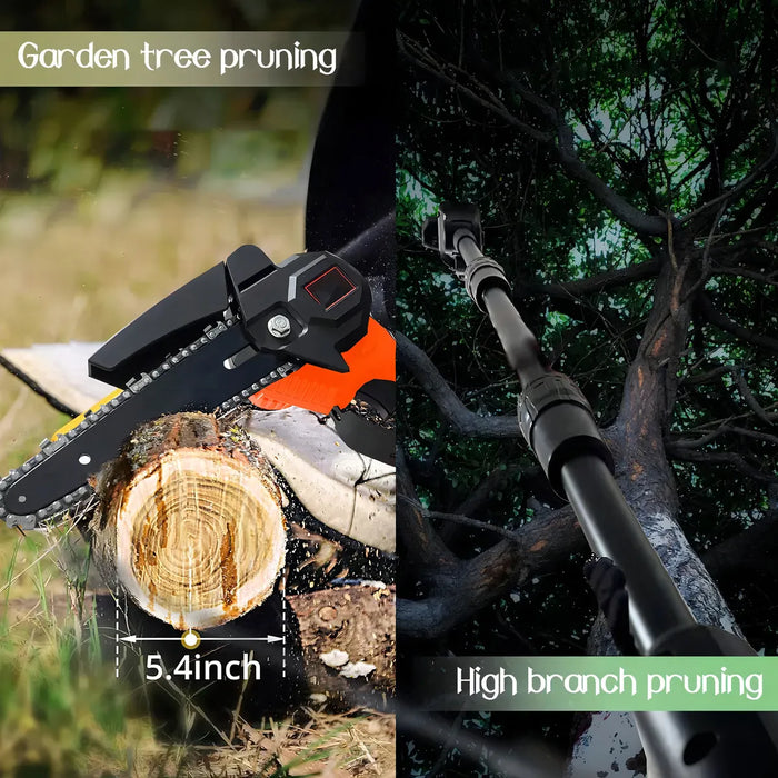 LMKB MOTOSIERRA ELÉCTRICA INALÁMBRICA 2 EN 1 AJUSTABLE CON PÉRTIGA TELESCÓPICA Y 2 BATERÍAS 2 GRADO B