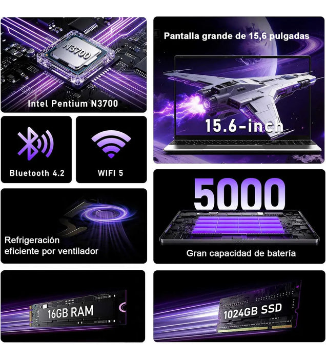 Laptop Pro 15.6": Multitarea Extrema con 16GB RAM y 1TB SSD  WINDOWS 11 GAMER GRADO B