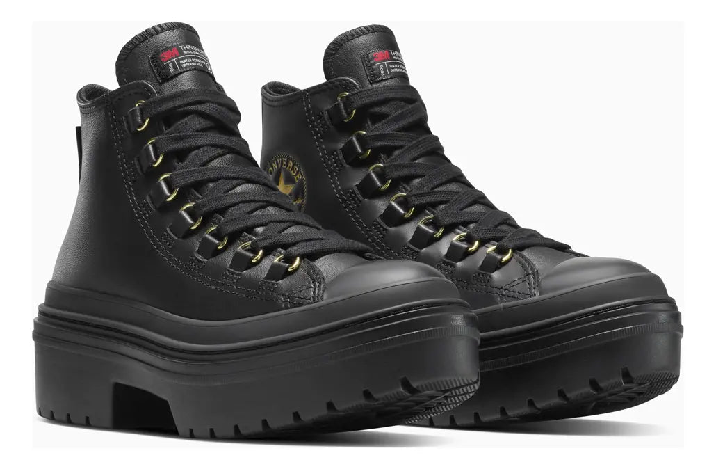 TENIS CONVERSE LUGGED HEEL   A14542C MUJER NEGRO LISO 24 MX GRADO A