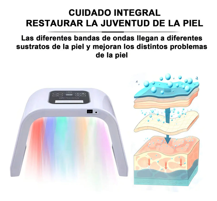Máscara de Belleza LED Plegable de 7 Colores para Cuidado Facial | Grado A ✨