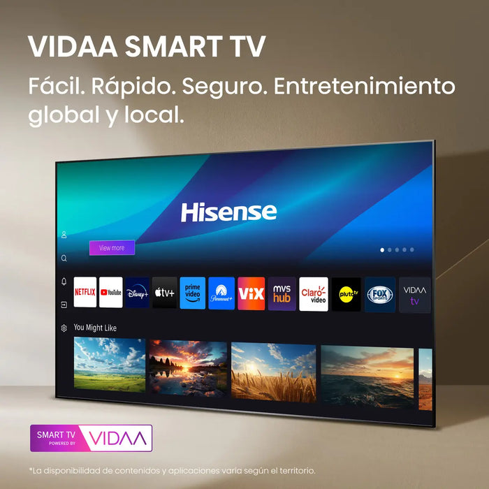 Hisense Smart TV 50" LED 4K | Serie A65NV | Sistema VIDAA | Resolución Ultra HD | Grado B ✨