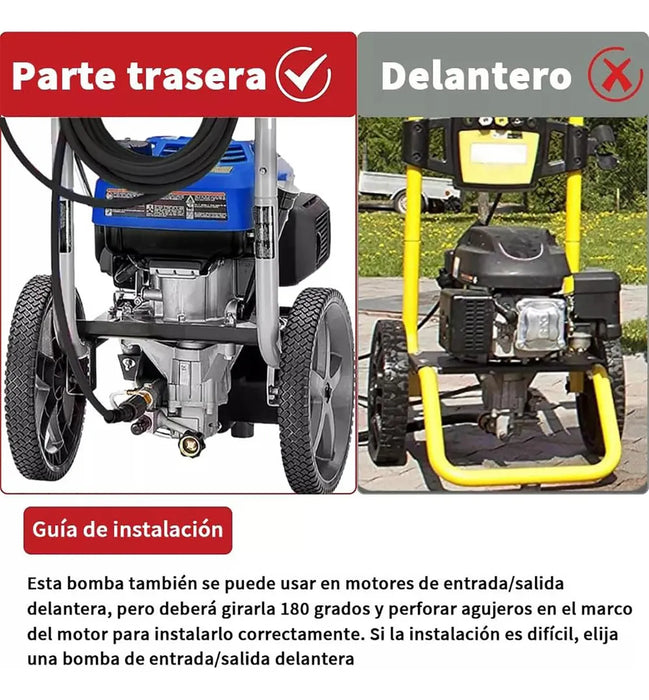 BOMBA HIDROLAVADORA GASOLINA YELEIDIYA 3400PSI EJE VERTICAL 7/8 PULGADAS PLATEADO 50 HZ/60 HZ GRADO B