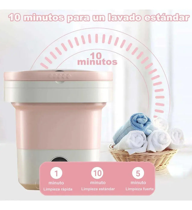 MINI LAVADORA PLEGABLE PORTÃ¡TIL AZUL LUZ ANTIBACTERIAL 12L grado b