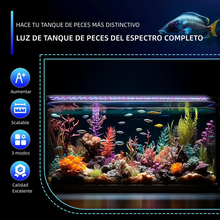 Lámpara Para Pecera Acuarios 60-80cm Led Wrgb Color Ajuste GRADO B