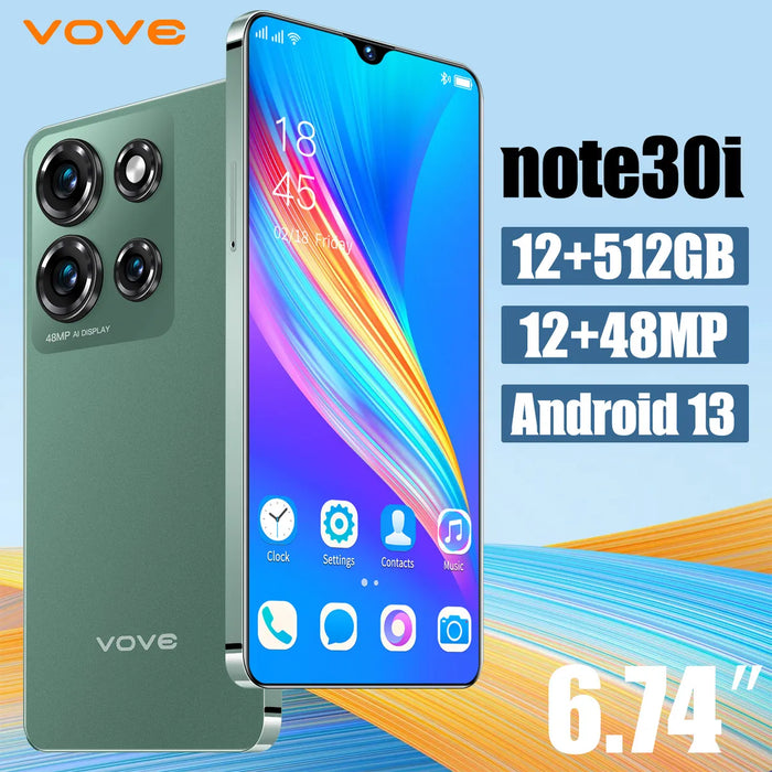 2025 EL MÁS POPULARES DUAL SIM NOTE30I 5G SMARTPHONE ES BARATO 6.74 PANTALLA TELÃ©FONO DESBLOQUEA 12GB+512GB BATERÃ­A DE LARGA DURACIÃ³N ANDROID 13 GRADO B
