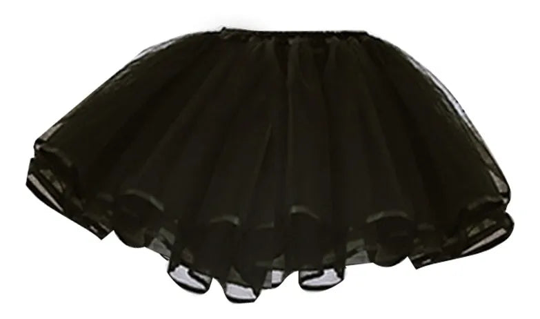 Enagua sin capucha para niña falda de crinolina con flores negro talla s