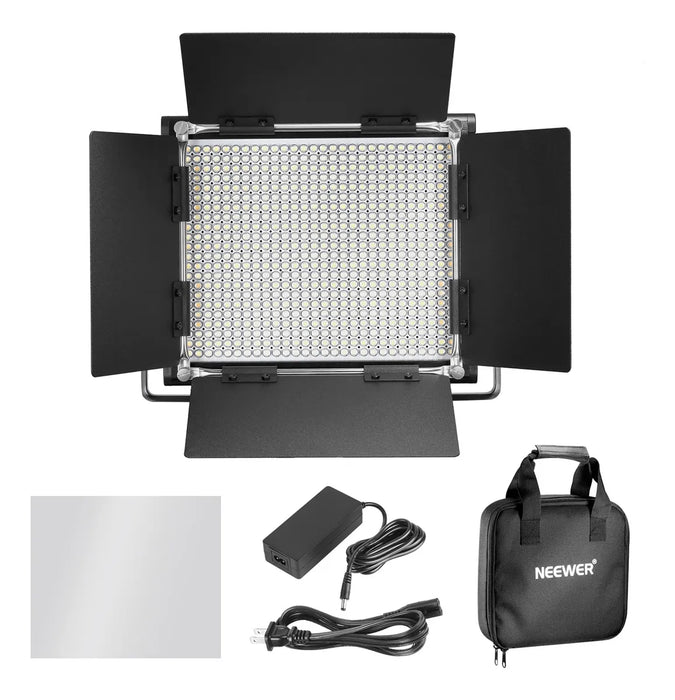 Neewer 660 LED Bicolor: Iluminación Profesional CON SOPORTE Y ESTUCHE, 3200-5600K, DIMMABLE PARA FOTOGRAFÍA GRADO B