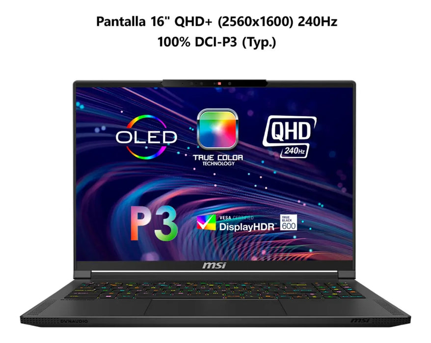 LAPTOP GAMER MSI STEALTH 16 RTX5060 R AI 7 350 32GB 1TB SSD NEGRO GRADO A