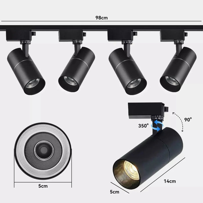 Lámpara Riel Dirigible Led 30w 4 Spot Luz Cálida / Neutra 2m GRADO B