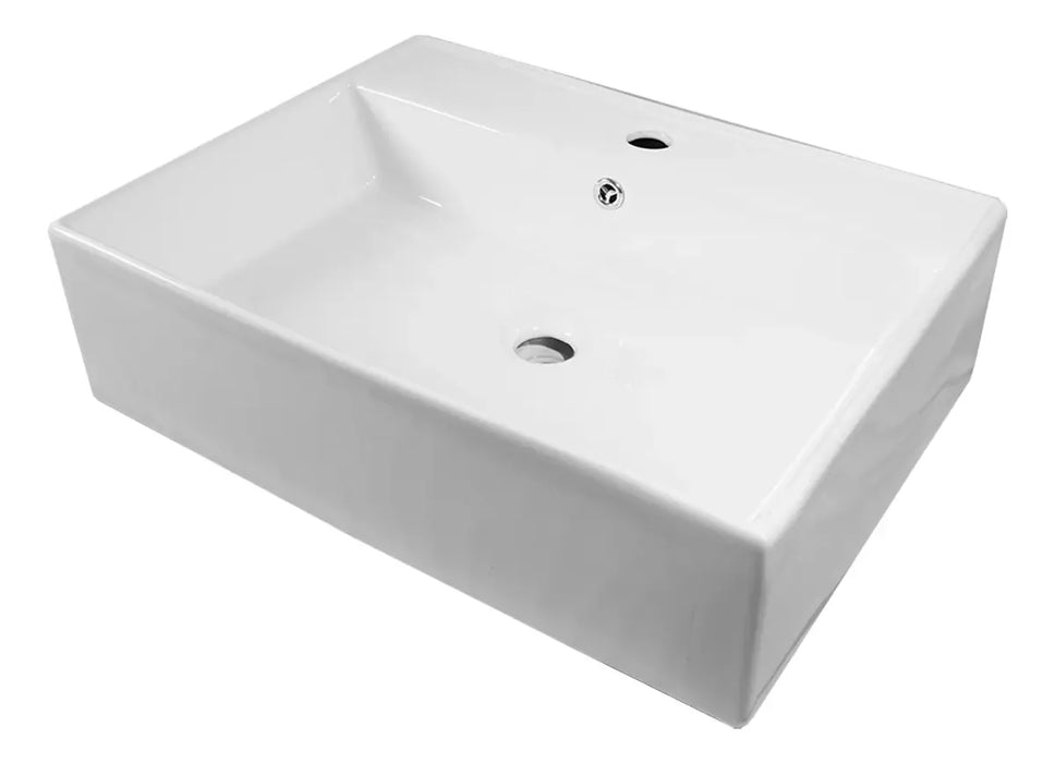 LAVABO CERAMICO BLANCO GRANDE PREMIUM RECTANGULAR DE LUJO BLANCO CERÁMICO