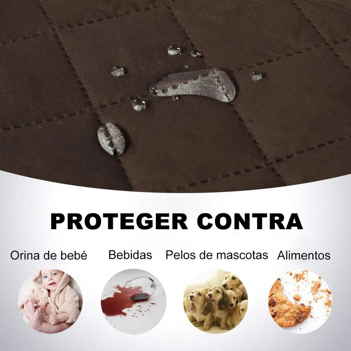 Protector Cubre Sala Impermeable Funda De Sofá Sillón 3 Pzs COLOR GRIS