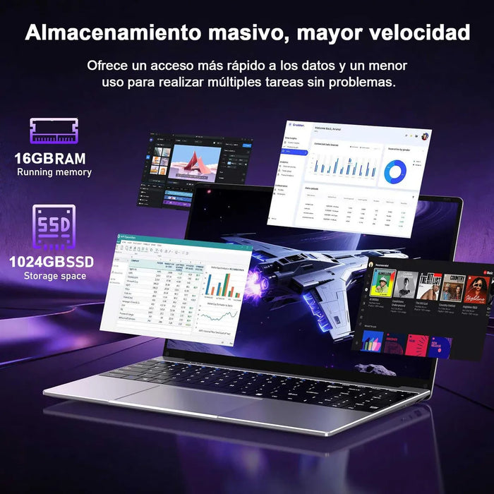 Laptop Pro 15.6": Multitarea Extrema con 16GB RAM y 1TB SSD  WINDOWS 11 GAMER GRADO B