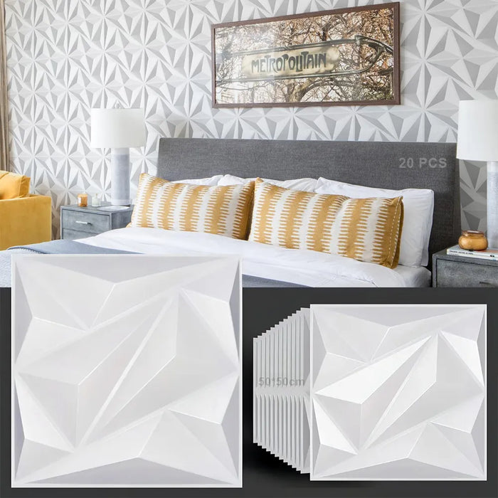 20pcs De Paneles De Pared Decorativos Blancos 50*50cm 3d GRADO B