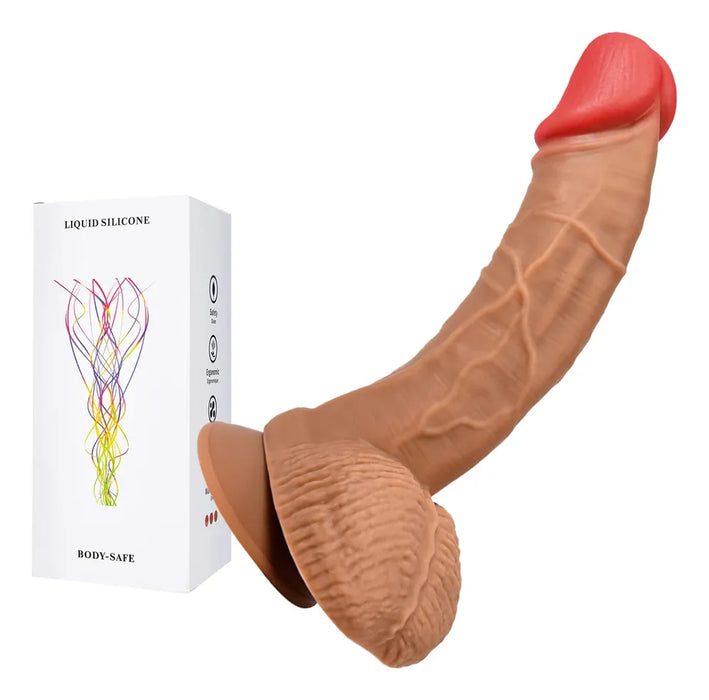 Consolador Dildo Realista Pene Silicona Con Ventosa 18.5*4cm GRADO A