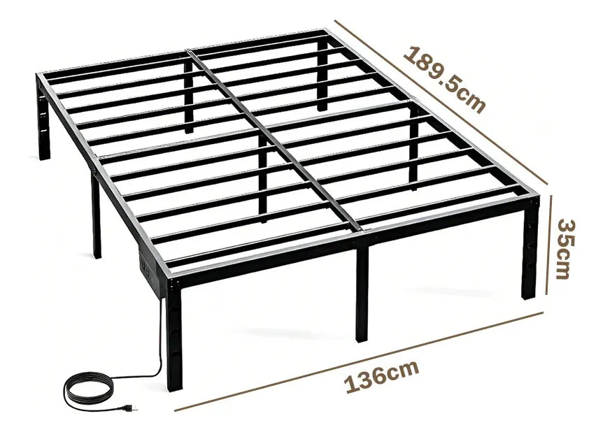 BASE DE CAMA MATRIMONIAL METAL CON ENCHUFE  GRADO B