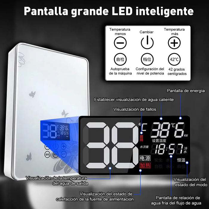 CALENTADOR AGUA ELECTRICOS BOILER INSTANTÁNEO DE PASO 6000W GRADO B