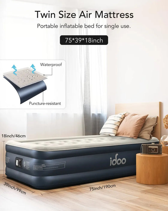 Colchon De Aire Inflable Idoo Twin Con Bomba Incorporada 14386 GRADO A