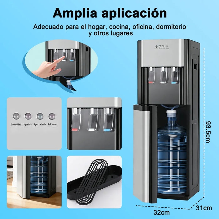 Dispensador de Agua | Carga Inferior (Garrafón Oculto) | 3 Temperaturas | Grado B ✨