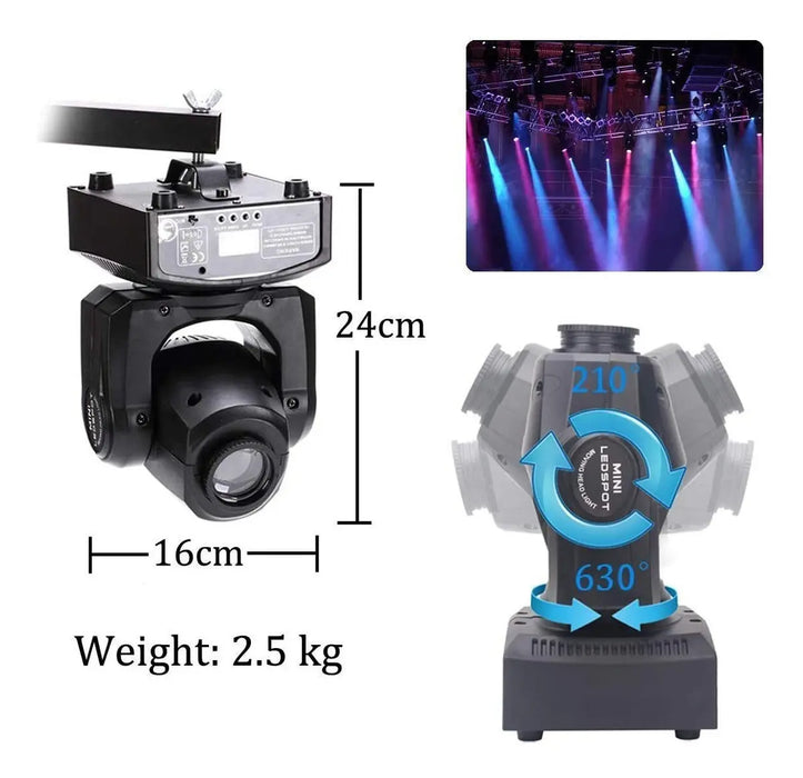 100W LUZ DJ CABEZAL MÓVIL CON HAZ DE PATRÓN + LUZ BLANCA GRADO B