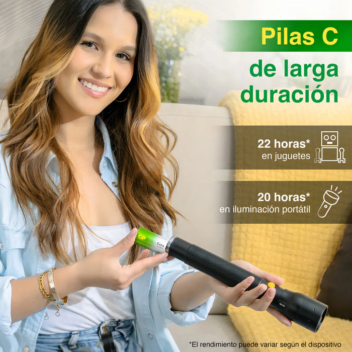 Pilas C Gp Batteries - Paquete De 8 - Baterias Lr14 - Alto Rendimiento, Larga Duración, 10 Años De Vida Útil - Ideales Para Monitores Bebés, Juguetes De Control Remoto, Radios Y Más Grado B