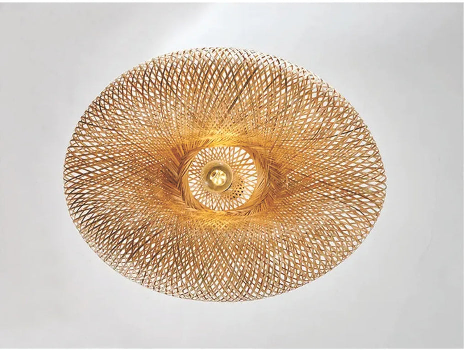 Lámpara Colgante De Bambú Tejida A Mano, Esti Grado B 1