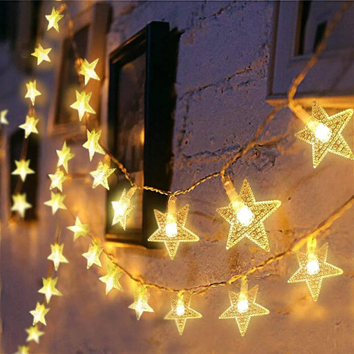 Cadena de Luz 10 m Jardimanía en forma de Estrellas - TiendaKomet México