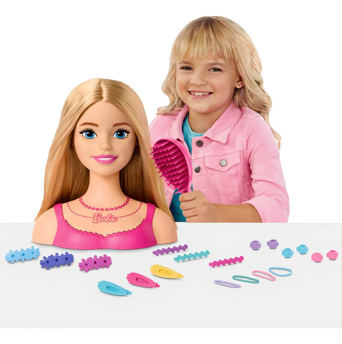 Muñeca Hmd88 Con 21 Piezas Cabezal De Peinado Cabello Rubio Barbie GRADO B