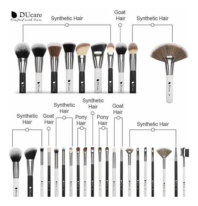DUCARE - JUEGO DE 31 BROCHAS DE MAQUILLAJE DE GRADO B